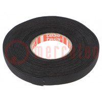 Tape: textile; W: 9mm; L: 25m; Thk: 260um; Automotive; rubber; black
