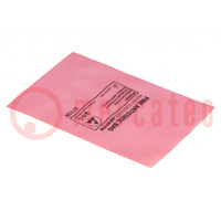 Protection bag; ESD; L: 127mm; W: 76mm; Thk: 75um; 100pcs; pink