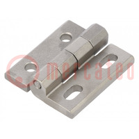 Hinge; Width: 40mm; stainless steel; H: 45mm; without regulation