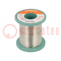 Soldering wire; Sn99,3Cu0,7; 1mm; 500g; lead free; reel; 2.7%