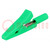 Crocodile clip; 10A; 60VDC; green; Overall len: 41.5mm