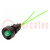 Controlelampje: LED; hol; groen; 230VAC; Ø13mm; IP20; draden 300mm