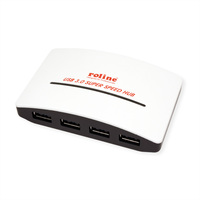 ROLINE USB 3.2 Gen 1 Hub, "Black and White", 4 poorts, met voeding