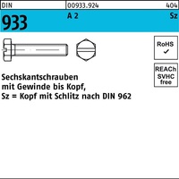 Sechskantschraube DIN 933 VG/Schlitz M4x