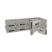 Extensor Coaxial EthernetConnect local de 16 puertos con transmisión PoE+ a 30W por cable UTP Cat5/Cat5e/Cat6, montaje en rack 1U. Alimentación 12VCC/48VCC