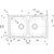 Skizze zu REGINOX 2D-Spüle Centurio L20, 850 x 490 mm reversibel, Edelstahl