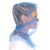 Astrohauben Micromesh mit Cape aus Nylon in blau in der Seitansicht über der Nase