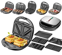 5-IN-1 SANDWICH MAKER, WAFFLE IRON, CONTACT GRILL, ELECTRIC GRILL, MULTI GRILL, NUT TOASTER, ORESCHKI MAGIC NUTS, 1200 WATTS, 5