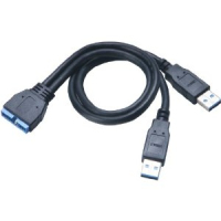 Akasa AK-CBUB12-30BK USB Kabel 0,3 m 2 x USB A Schwarz