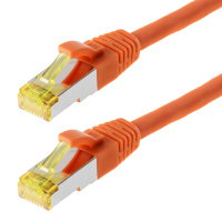 Helos S/FTP (PIMF) CAT 6a 10m Netzwerkkabel Orange Cat6a SF/UTP (S-FTP)