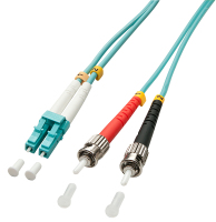 Lindy 5.0m OM3 LC - ST Duplex cable de fibra optica 5 m Turquesa