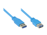 Alcasa USB A - USB A 3m M/F USB Kabel USB 3.2 Gen 1 (3.1 Gen 1) Blau