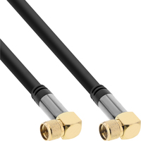 InLine Premium SAT-Kabel, 4x geschirmt, 2x F-Stecker gewinkelt, >110dB, 0,5m