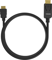 Vision TC 2MDPHDMI/BL câble vidéo et adaptateur 2 m DisplayPort HDMI Type A (Standard) Noir
