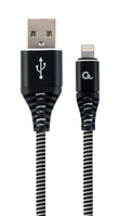 Gembird CC-USB2B-AMLM-2M-BW kabel Lightning Czarny, Biały