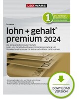 Lexware lohn+gehalt premium 2024 1 Jahr 5 Lizenzen Download Win, Deutsch