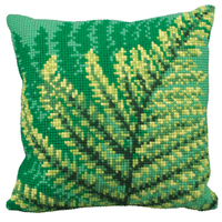 Cross Stitch Kit: Cushion: Green Fernes