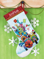 Counted Cross Stitch Kit: Stocking: Santa's Sidecar