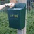 Post Mountable Open Top Litter Bin-Victoriana-British Racing Green - Silver Beading