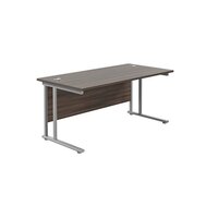 Jemini Cantilever Rectangular Desk 1800x800 DarkWalnut/Silver KF807216