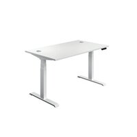 Jemini Sit Stand Desk 1400x800mm White/White KF809913