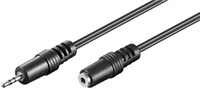 Audio Verlängerungskabel AUX, 2,5 mm Stereo, 2 m, Schwarz - Klinke 2,5 mm Stecker (3-Pin, stereo) >