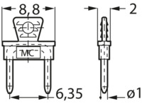 Kurzschlussstecker KSI1-6,35 RT