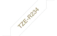 Tze-R234 Label-Making Tape , Gold On White ,