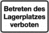 Hinweisschild - Betreten des Lagerplatzes verboten!, Schwarz/Weiß, 15 x 25 cm