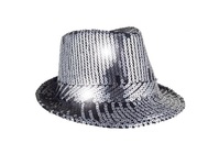 chapeau tribly à  sequins argent noir