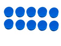 Staples Verpakking met 10 ronde, blauwe magneten van 30mm met een magnetische kracht 850 gram/m² (doos 10 stuks)