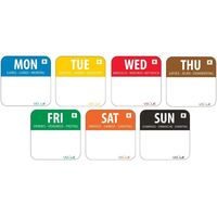 Vogue Removable Day of the Week Labels Residue Free Sticker - Pack of 7000