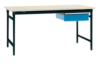 Beistelltisch BASIS stationär mit PVC-Tischplatte in Anthrazit RAL 7016, BxTxH: 1250 x 800 x 780 mm | BBK3049.7016