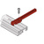 SCHROFF geleiderail accessoire type, voor DIN-aansluiting montage, kunststof, 220 mm, 2 mm groefbreedte, rood, 10 stuks
