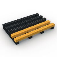 Vynagrip® heavy duty slip resistant PVC matting - Black with Yellow edge, 10m x 600mm roll
