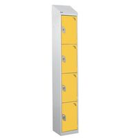 Wet area lockers with sloping top