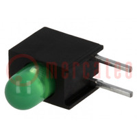 LED; en carcasa; verde; 3,4mm; Nr diodos: 1; 20mA; 60°; 2,2÷2,5V