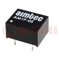 Converter: DC/DC; 1W; Uin: 10.8÷13.2V; Uout: 5VDC; Uout2: -5VDC; DIP8