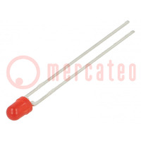 LED; 3mm; rood; 2,5÷14mcd; 60°; Voorkant: convex; 2÷3V; Aant.uitg: 2