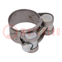 T-bolt clamp; W: 18mm; Clamping: 26÷28mm; chrome steel AISI 430; S