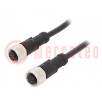 Cable: for sensors/automation; PIN: 8; M12-M12; 1m; plug; plug; 30V