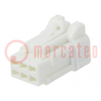 Connector: wire-wire/PCB; DF62W; plug; female; straight; PIN: 6