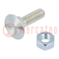 Screw; with double fins,with flange nut; M6x30; 1; Head: flat