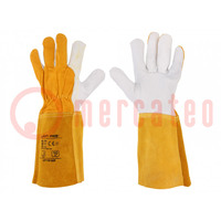 Protective gloves; Size: 10; natural leather; long