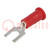 Uiteinde: vork; M4; Ø: 4,32mm; klemmen; voor draad; geïsoleerd; rood
