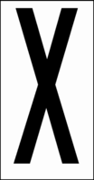 Buchstaben - X, Weiß, 19 x 14 mm, Baumwoll-Vinylgewebe, Selbstklebend, B-502
