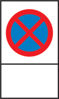 Parkplatzschild - Haltverbot, Rot/Blau, 25 x 15 cm, Folie, Selbstklebend, Spitz