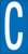 Buchstaben - C, Blau, 38 x 22 mm, Baumwoll-Vinylgewebe, Selbstklebend, B-500