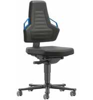 Bimos Arbeitsstuhl Nexxit 2 Griff blau Sitzhöhe 450-600 mm Stoff schwarz,mit Rollen