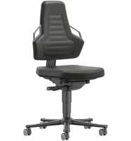 Bimos Arbeitsstuhl Nexxit 2 Griff grau Sitzhöhe 450-600 mm, Stoff schwarz,mit Rollen